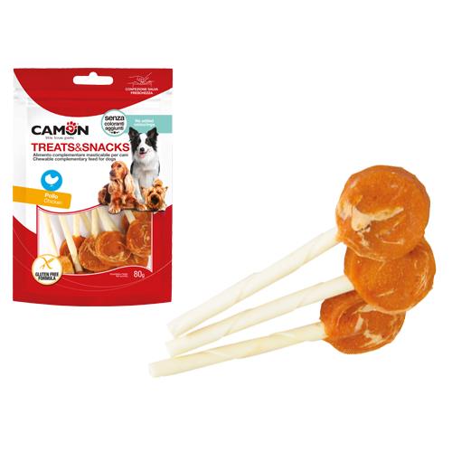 CAMON SNACK TREATS & SNACHA MONOPROTEICO LOLLIPOP  CON POLLO 80 GR