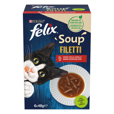 FELIX SOUP FILETTI CON  MANZO POLLO E  AGNELLO 6 X 48 GR