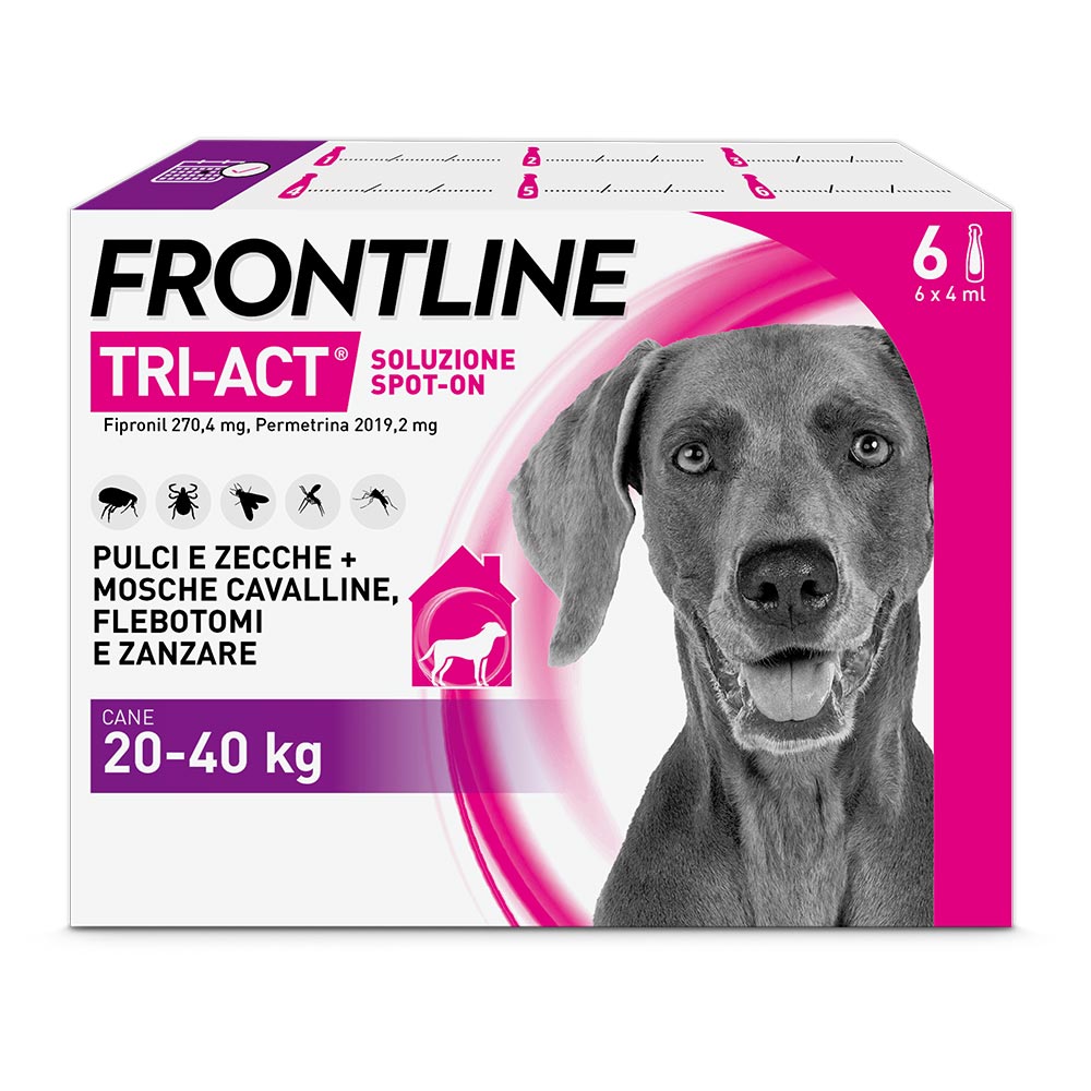 FRONTLINE TRI-ACT 4 ML CANI 20-40 KG 6 PIPETTE 75,80.