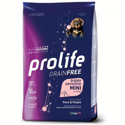 PROLIFE GRAIN FREE PUPPY SENSITIVE  CON MAIALE E PATATE 2 KG.