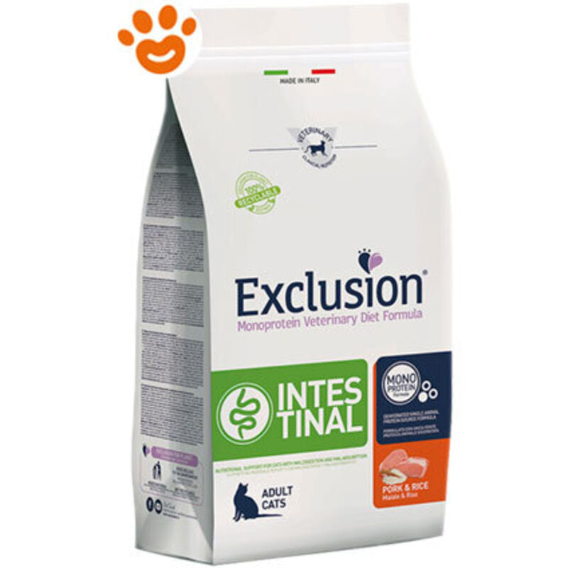 EXCLUSION INTESTINAL GATTO ADULT MAIALE E RISO 300 GR.