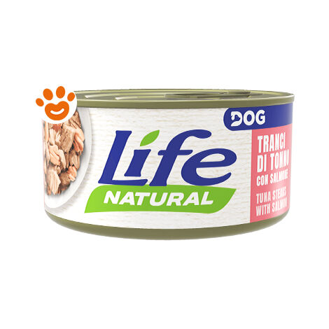 LIFE NATURAL DOG  TRANCI DI TONNO CON SALMONE 90 GR