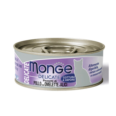 MONGE NATURAL CON  POLLO OMELETTE E ALICI 80 GR.