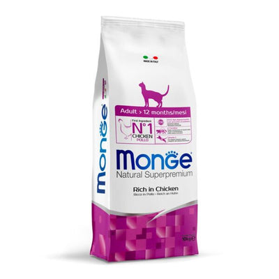 MONGE NATURAL SUPERPREMIUM  ADULT RICCO IN POLLO 10 KG.
