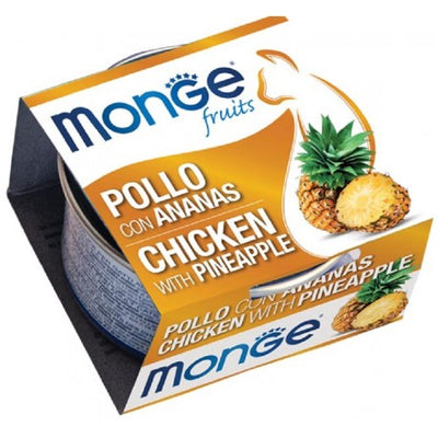 MONGE FRUITS  CON  POLLO E ANANAS 80 GR.