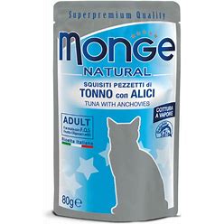 MONGE BUSTINE  NATURAL CAT ADULT TONNO CON ALICI 80 GR.