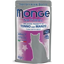 MONGE BUSTINE NATURAL 80 GR ADULT CON  MANZO E TONNO.