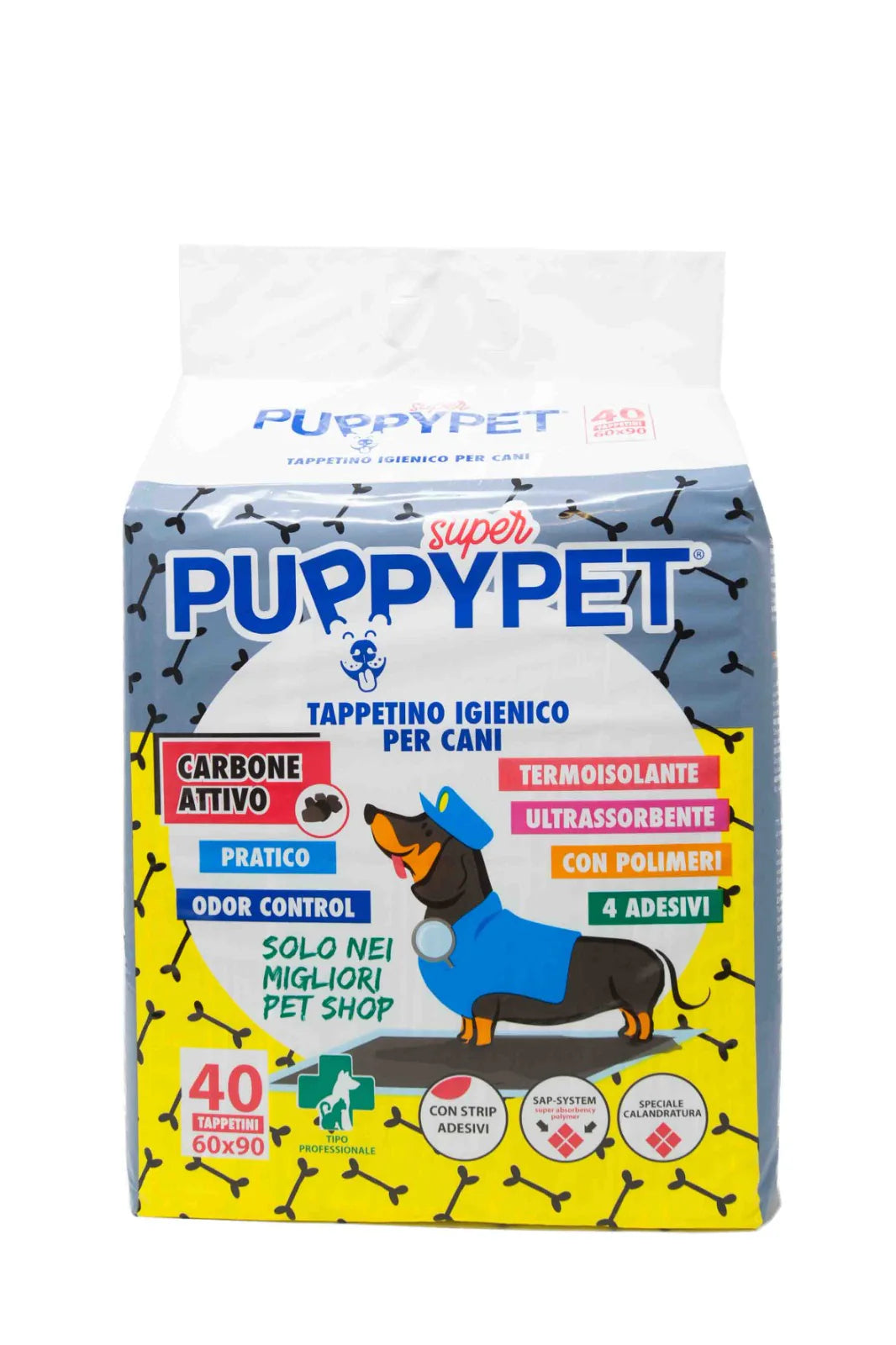 SUPER PUPPYPET TRAVERSINA CARBONE ATTIVO  5 PACCHI 60X90 10 PZ
