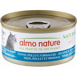 ALMO NATURE  HFC CON POLLO,TONNO E FORMAGGIO 70 GR