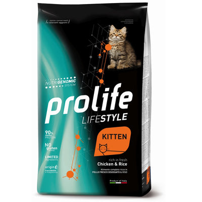 PROLIFE LIFE STYLE KITTEN RICCO IN POLLO E RISO 1,5 KG.