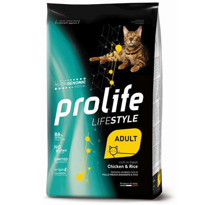 PROLIFE LIFE STYLE GATTO ADULT RICCO IN POLLO E RISO 1,5 KG.