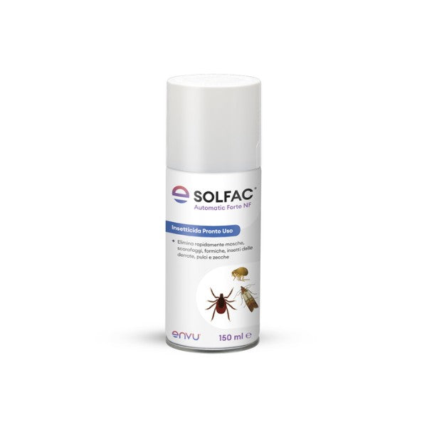 SOLFAC INSETTICIDA-ACARICIDA ELIMINA RAPIDAMENTE MOSCHE,SCARAFAGGI,FORMICHE,INSETTI DELLE DERRATE,PULCI E ZECCHE 150 ML