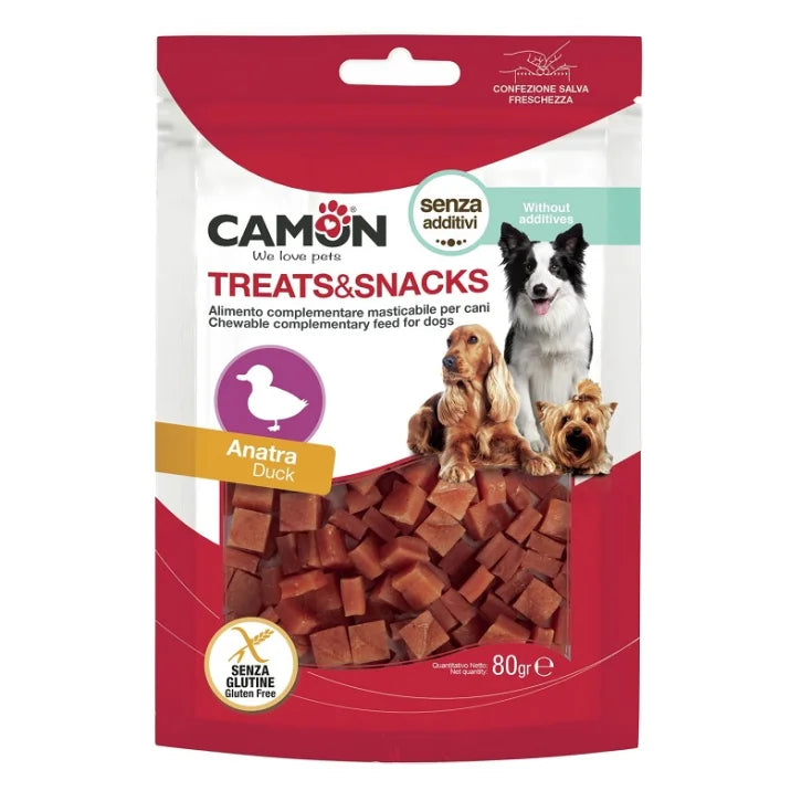 CAMON TREATES&SNACHA  DADINI CON ANATRA 80 GR.