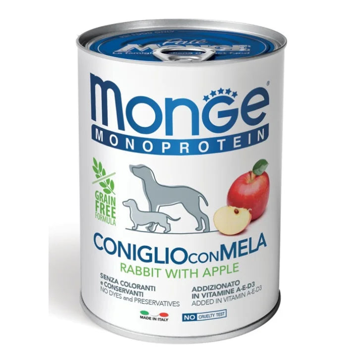 MONGE SOLO  MONOPROTEICA CONIGLIO CON MELA 400 GR.