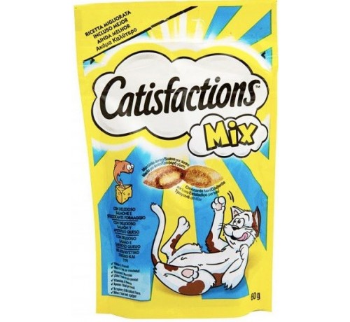 CATISFACTIONS SNACK MIX CON DELIZIOSO SALMONE E STUZZICANTE FORMAGGIO 60 GR