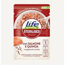 LIFE BUSTE FUNZIONALI STERILIZZATO CON  SALMONE E QUINOA 70 GR
