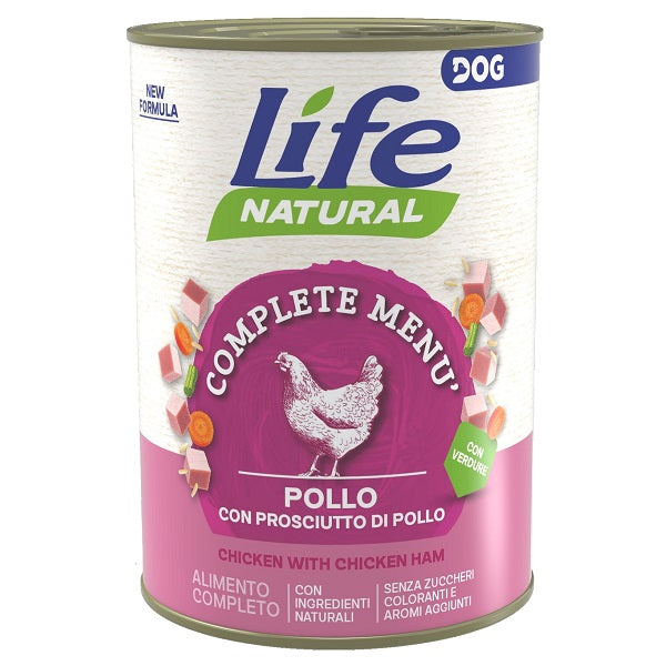 LIFE DOG COMPLETE MENU  POLLO CON PROSCIUTTO 400 GR