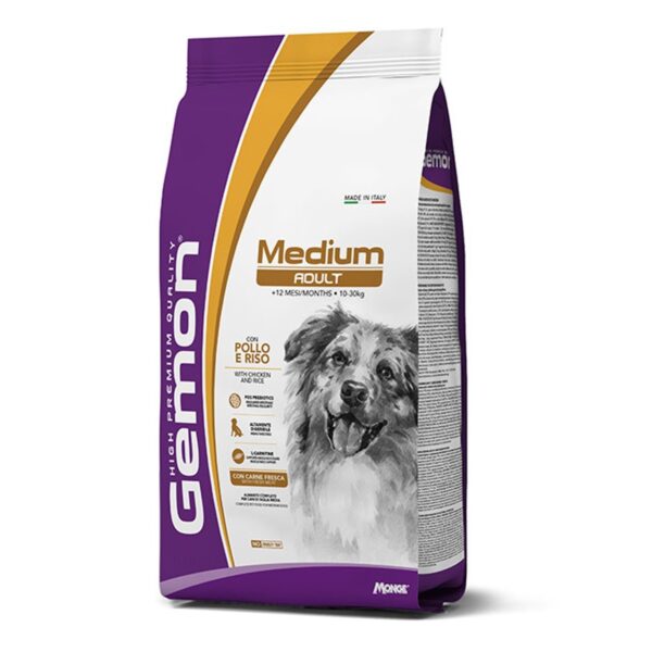 GEMON MEDIUM ADULT CON POLLO E RISO 15 KG
