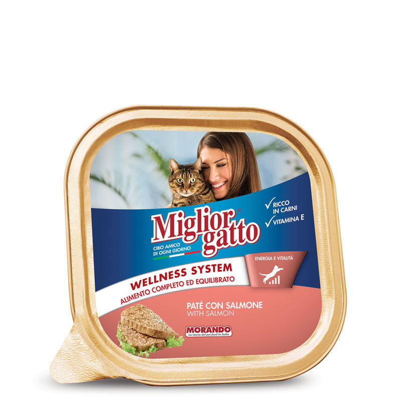 MORANDO MIGLIOR GATTO WELLNESS SYSTEM PATE' CON SALMONE 100 GR