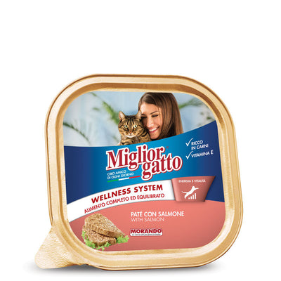 MORANDO MIGLIOR GATTO WELLNESS SYSTEM PATE' CON SALMONE 100 GR