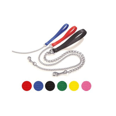 CAMON GUINZAGLIO NAYLON CON CATENA COL ROSSO MISURA MM 3.0X 800MM