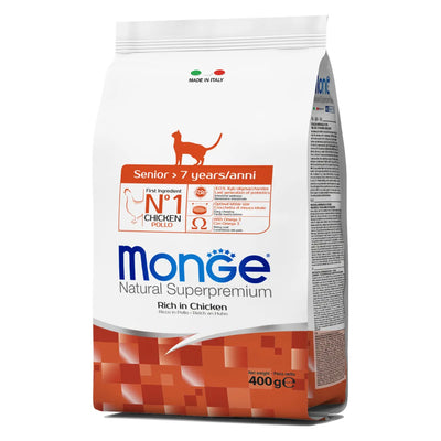 MONGE NATURAL SUPERPREMIUM GATTO  SENIOR RICCO IN  POLLO. 1,5 KG