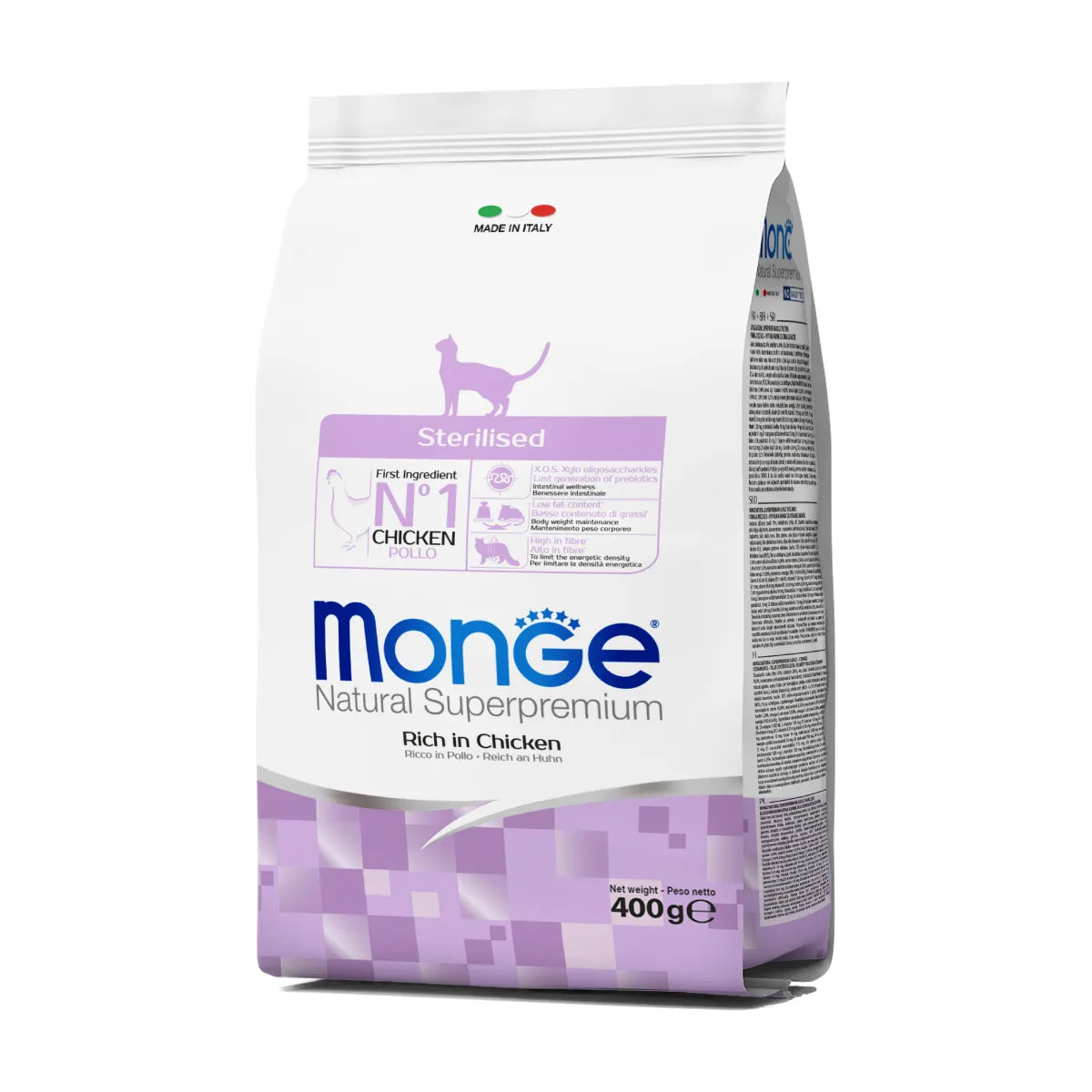 MONGE NATURAL SUPERPREMIUM GATTO STERILIZZATO CON POLLO 400 GR.