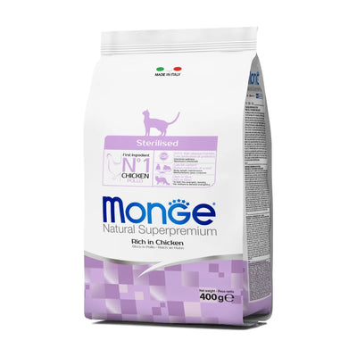 MONGE NATURAL SUPERPREMIUM GATTO STERILIZZATO CON POLLO 400 GR.