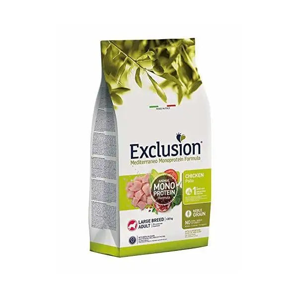 EXCLUSION NOBLE GRAIN LARGE BREED ADULT CON POLLO 12 KG.