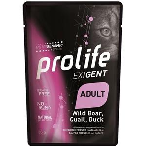 PROLIFE EXIGENT GATTO ADULT CINGHIALE CON QUAGLIA E FAGIANO E PATATE 7 KG.
