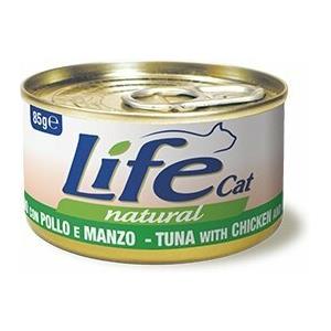 LIFE NATURAL  TONNO CON POLLO E MANZO 85 GR