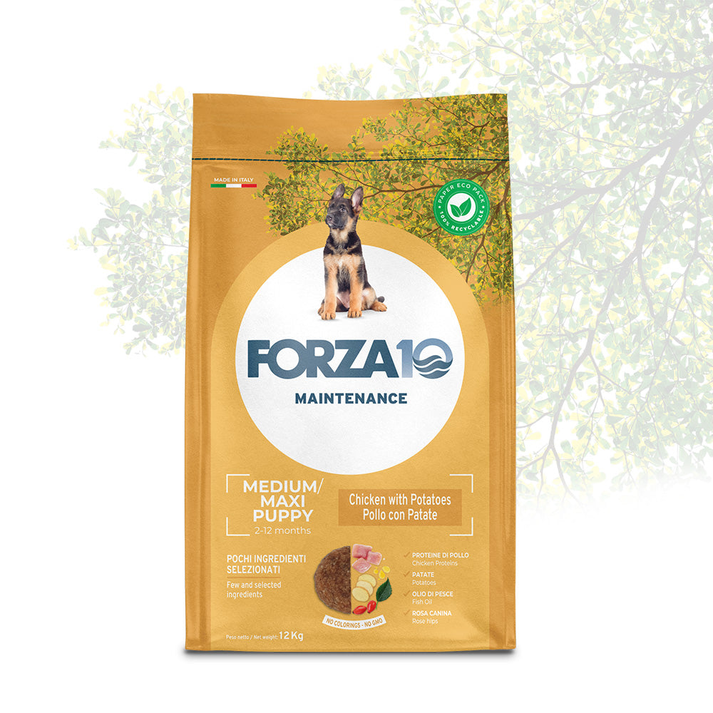 FORZA 10 MANTENIMENTO MEDIUM MAX PUPPY CON POLLO E PATATE KG 12