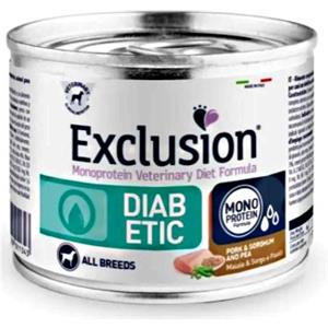 EXCLUSION DIABETIC ALL BREEDS ADULT CON MAIALE SORGO E PISELLI 200 GR.