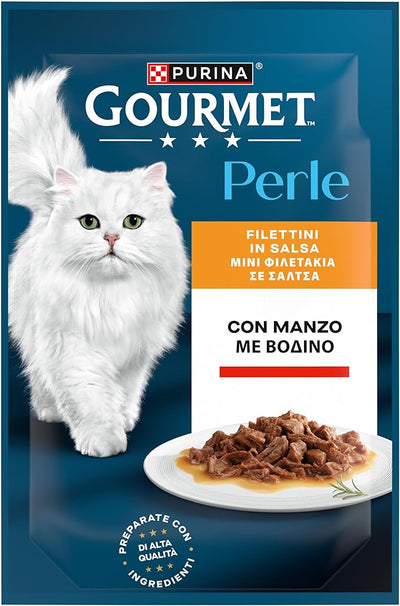 PURINA PERLE FILETTINI IN SALSA 85 GR CON MANZO