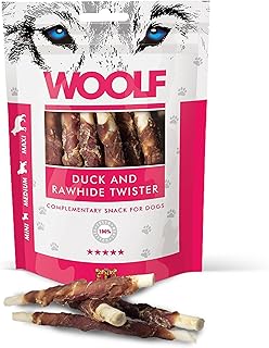 WOOLF SNACK TRECCIA DI ANATRA E PELLE GREZZA DI BUE 100 GR