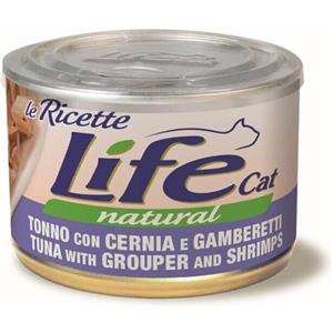 LIFE CAT LE  RICETTET ONNO CON CERNIA E GAMBERETTI 150 GR