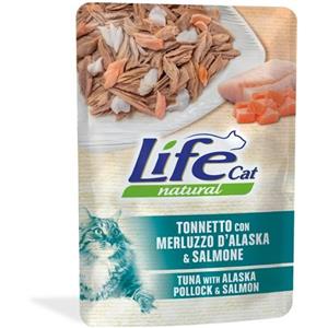 LIFE BUSTE GATTO TONNETTO CON MERLUZZO D'ALASKA E SALMONE 70 GR