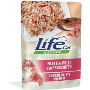LIFE BUSTE GATTO  FILETTI DI POLLO CON PROSCIUTTO 70 GR