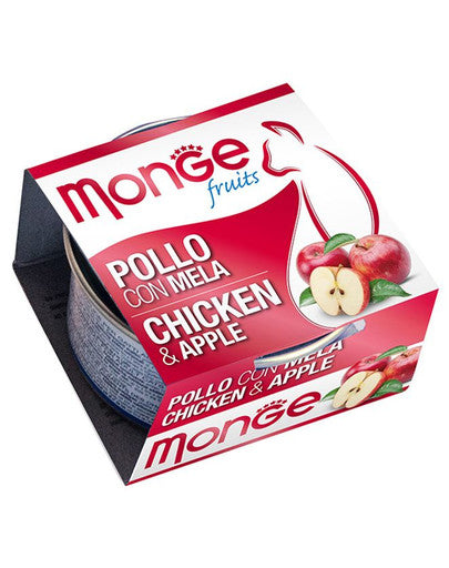 MONGE FRUIT CON POLLO E MELA 12 SCATOLETTE DA 80 GR