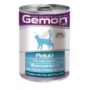 GEMON ADULT BOCCONCINI CON TONNO E PESCE BIANCO  415 GR