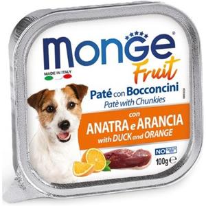 MONGE FRUIT CON ANATRA E ARANCIA 100 GR.
