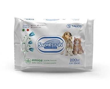 SALVIETTINE INGIENICHE AMICA DELLLA NATURA 100 PZ CM 15X30 TE' TALCO