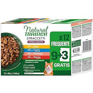 NATURAL TRAINER MULTIPACK STRACCETTI X 12 DA 85 GR CAD 4 GUSTI MANZO,SALMONE,POLLO,TONNO