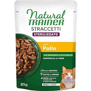NATURAL TRAINER CAT STRACCETTI STERILIZZATO CON POLLO 85 GR