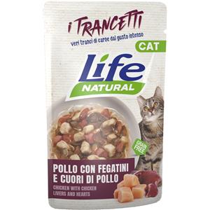 LIFE BUSTE TRANCETTI DI  POLLO CON FEGATINI E CUORI DI POLLO 55 GR