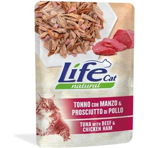 LIFE BUSTE GATTO  TONNO MANZO E PROSCIUTTO DI POLLO 70 GR