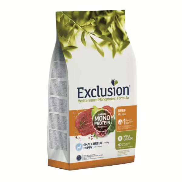 EXCLUSION NOBLE GRAIN SMALL BREED PUPPY CON MANZO 7  KG