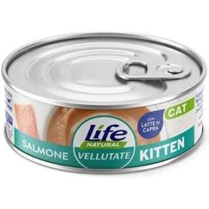 LIFE NATURAL CAT VELLUTATE KITTEN CON  SALMONE 70 GR