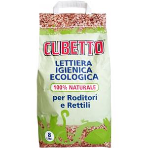 CUBETTO LETTIERA IGIENICA ECOLOGICA 100% NATURALE PER RODITORI E RETTILI KG 5