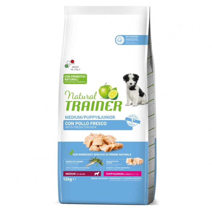 NATURAL TRAINER JUNIOR CON POLLO E RISO 12 KG